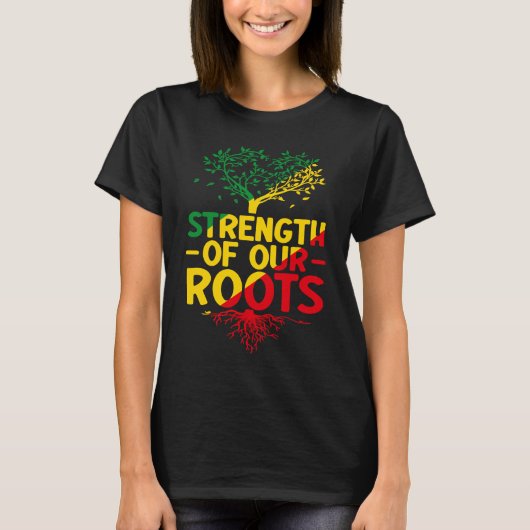 Black Roots Black Power African American Pride Bla T-Shirt (Vorderseite)