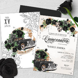Black Rose Chola Lowrider Chicana Quinceanera Einladung