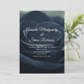 Black Rose Dark Gothic Blume Foto Hochzeit Einladung (Stehend Vorderseite)