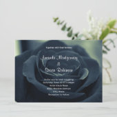 Black Rose Dark Gothic Blume Foto Hochzeit Einladung (Stehend Vorderseite)