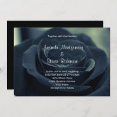 Black Rose Dark Gothic Blume Foto Hochzeit Einladung (Vorne/Hinten)
