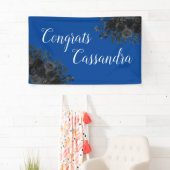 Black Rose Dark Gothic Graduation Party Blue Banner (Insitu)