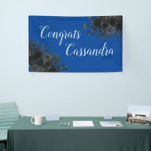 Black Rose Dark Gothic Graduation Party Blue Banner (Messeveranstaltung)