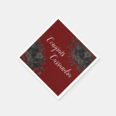 Black Rose Dark Gothic Graduation Party Maroon Serviette (Ecke)