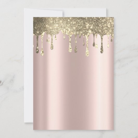 Black Rose Eiffelturm Gold Tropfen Einladung (Rückseite)