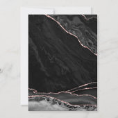 Black Rose Gold Agate 40. Geburtstag Einladung (Rückseite)