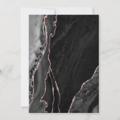Black Rose Gold Agate 70. Geburtstag Einladung (Rückseite)