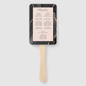 Black Rose Gold Agate Blush Hochzeitsprogramm Fächer (Rückseite)