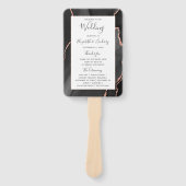 Black Rose Gold Agate Hochzeitsprogramm Fächer (Vorderseite)