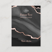 Black Rose Gold Agate Luxus Ohrringe Display Card Visitenkarte (Vorderseite)