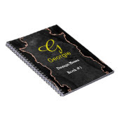 Black & Rose Gold Agate Notebook Notizblock (Rechte Seite)