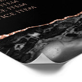 Black Rose Gold Agate Preisliste Poster (Ecke)