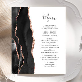 Black Rose Gold Agate Wedding Menü