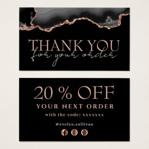 Black Rose Gold Age danke Ihnen Discount Card