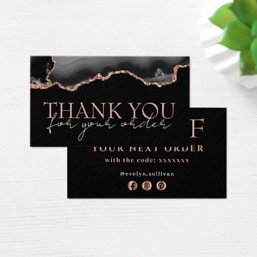 Black Rose Gold Age danke Ihnen Discount Card (Schreibtisch)