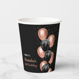 Black Rose Gold Ballon Chic jubelt zum Geburtstag Pappbecher