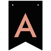 Black Rose Gold Balloon Chic Happy Birthday Wimpelkette (Dritte Fahne)