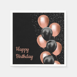 Black Rose Gold Balloon Chic Serviette