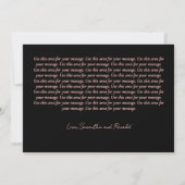 Black Rose Gold Calligraphy Formal Thank You Card Dankeskarte (Rückseite)