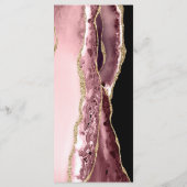 Black & Rose Gold Calligraphy Wedding Menu Menükarte (Rückseite)