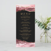 Black & Rose Gold Calligraphy Wedding Menu Menükarte (Stehend Vorderseite)