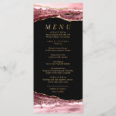 Black & Rose Gold Calligraphy Wedding Menu Menükarte (Vorderseite)