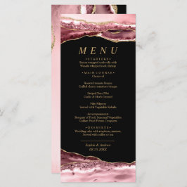 Black & Rose Gold Calligraphy Wedding Menu Menükarte