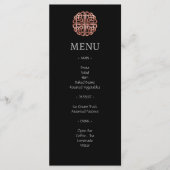 Black Rose Gold Dara Celtic Knot Wedding Menu Menükarte (Vorderseite)