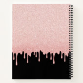 Black Rose Gold Dripping Glitzer Rezept Kochbuch Notizblock (Rückseite)