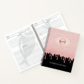 Black Rose Gold Dripping Glitzer Rezept Kochbuch Notizblock (Innenseite)