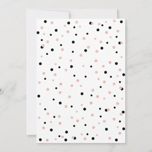 Black & Rose Gold Einfache 10. Teen Birthday Party Einladung (Rückseite)