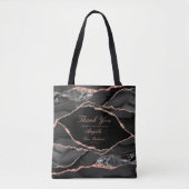 Black Rose Gold Foil Agate Wedding Vielen Dank Tasche (Vorderseite)