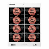 Black Rose Gold Foil Band & Body Product Label (Vorne)