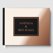 Black Rose Gold Foil Gästebuch Editable Elegante (Vorderseite)