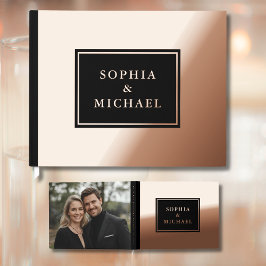 Black Rose Gold Foil Gästebuch Editable Elegante