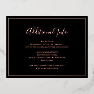 Black Rose Gold Foil Wedding Card Folie Einladungspostkarte