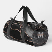 Black Rose Gold Glitzer Agate Small Duffel Bag Duffle Bag (Rechte Ecke)