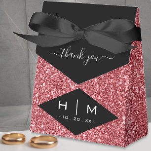 Black & Rose Gold Glitzer Chic Vielen Dank für Ihr Geschenkschachtel