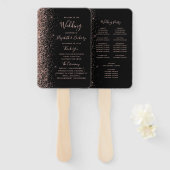 Black Rose Gold Glitzer Edge Wedelprogramm Fächer (Vorne und Hinten)