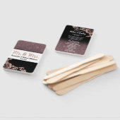 Black Rose Gold Glitzer Floral Wedding Program Fächer (Non-assembled)