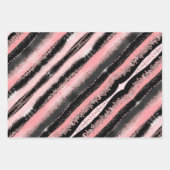 Black Rose Gold Glitzer Geschenkpapier Set (Vorderseite 3)