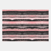 Black Rose Gold Glitzer Geschenkpapier Set (Vorderseite)