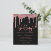 Black Rose Gold Glitzer Hochzeit (Stehend Vorderseite)