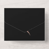 Black Rose Gold Glitzer Hochzeit Art Deco All In One Einladung (Rückseite)