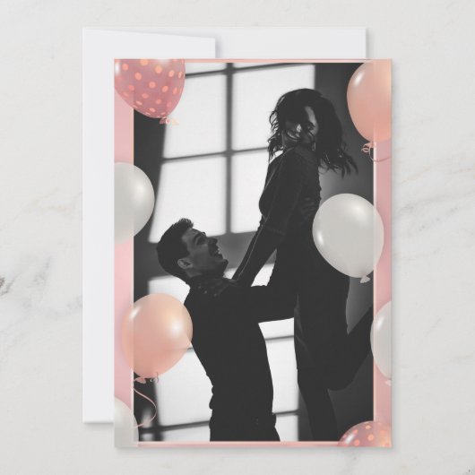 Black & Rose Gold Glitzer Hochzeit Save The Date (Rückseite)