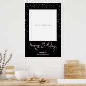 Black & Rose Gold Happy Birthday Foto Frame Prop Poster (Küche)