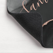 Black & Rose Gold Imitate Glitzer Agate Mousepad (Ecke)