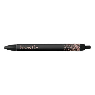 Black Rose Gold Imitate Glitzer Personalisierter N Kugelschreiber