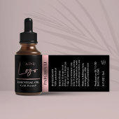 Black & Rose Gold Logo Essential Oil Kleine Flasch