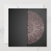 Black & Rose Gold Mandala Elegantes Hochzeitssomme Einladung (Rückseite)